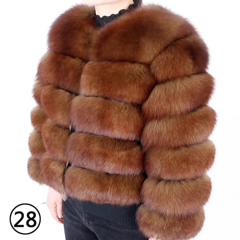 Maomaokong 2025 Natural Real Fox Fur Coat Women Winter Warm Luxury Fur Jacket Detachable Long Sleeves Female Vest Furry Coats
