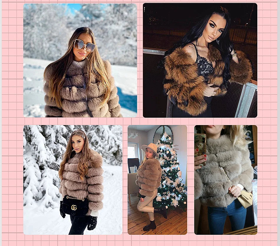 Maomaokong 2025 Natural Real Fox Fur Coat Women Winter Warm Luxury Fur Jacket Detachable Long Sleeves Female Vest Furry Coats