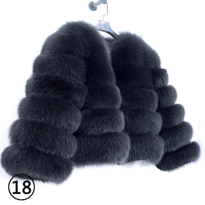 Maomaokong 2025 Natural Real Fox Fur Coat Women Winter Warm Luxury Fur Jacket Detachable Long Sleeves Female Vest Furry Coats