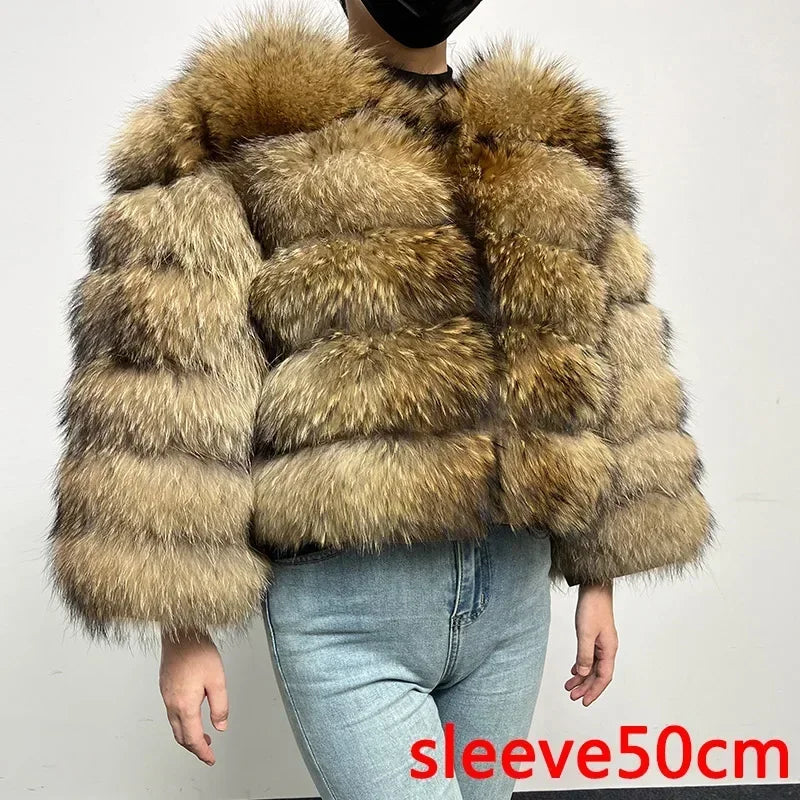 Maomaokong 2025 Natural Real Fox Fur Coat Women Winter Warm Luxury Fur Jacket Detachable Long Sleeves Female Vest Furry Coats