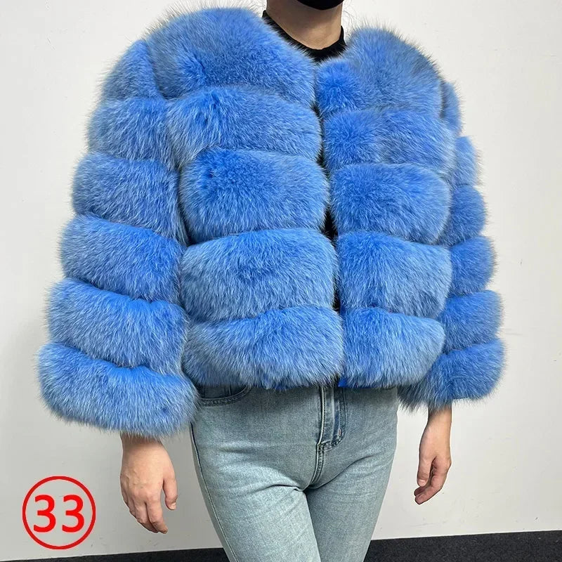 Maomaokong 2025 Natural Real Fox Fur Coat Women Winter Warm Luxury Fur Jacket Detachable Long Sleeves Female Vest Furry Coats