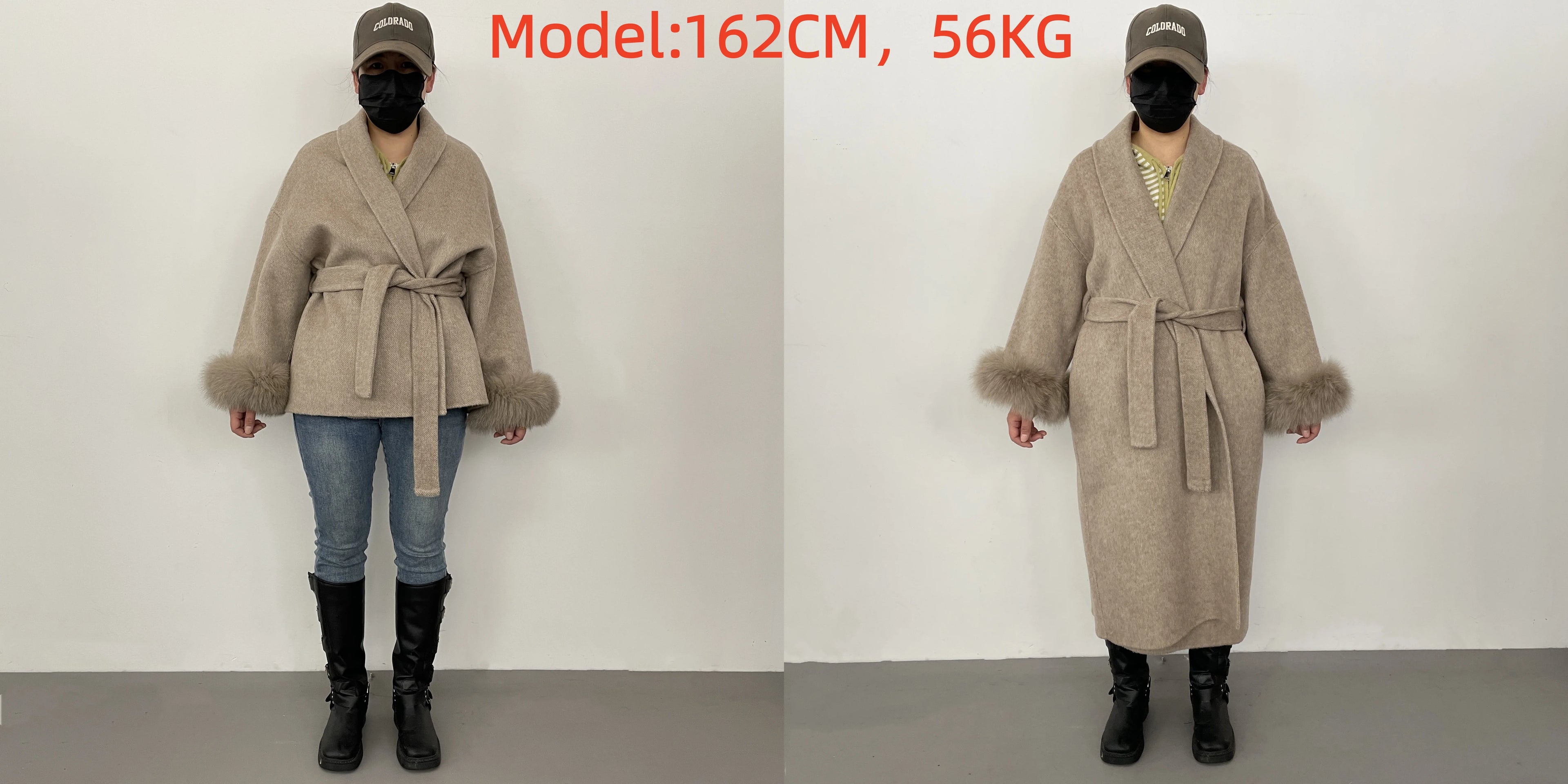 High End Double-sided Wool Strapping Real Wool Fur Coat Women's Removable Cuffs Fox Fur Temperament Cashmere Short Jacket