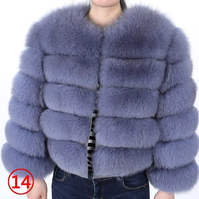 Maomaokong 2025 Natural Real Fox Fur Coat Women Winter Warm Luxury Fur Jacket Detachable Long Sleeves Female Vest Furry Coats