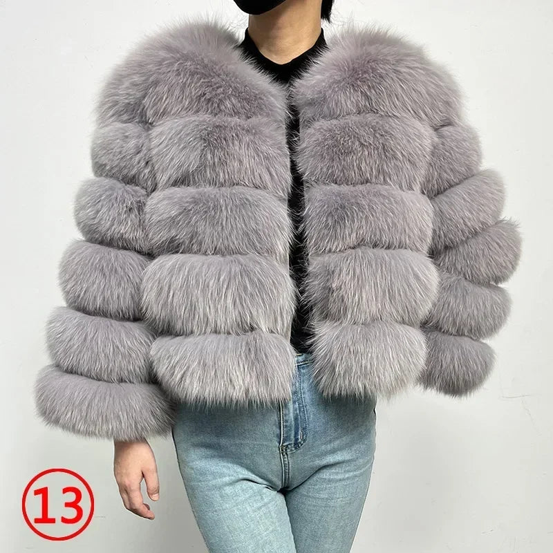 Maomaokong 2025 Natural Real Fox Fur Coat Women Winter Warm Luxury Fur Jacket Detachable Long Sleeves Female Vest Furry Coats