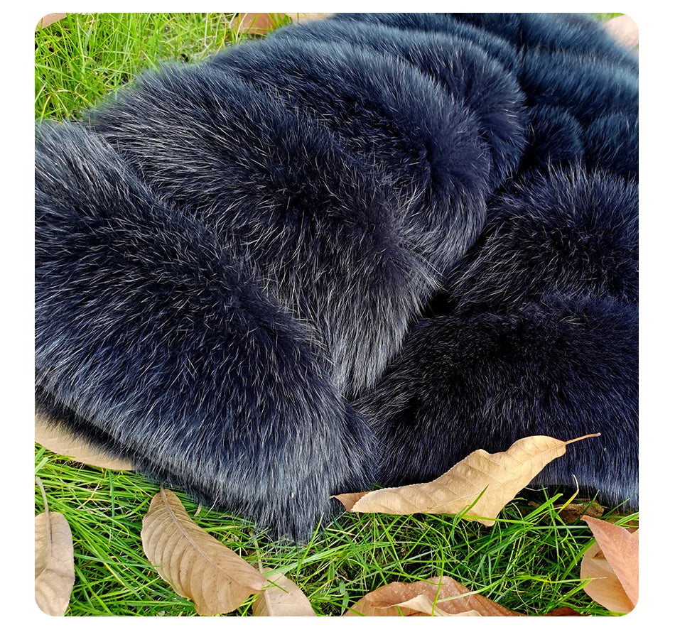 Maomaokong 2025 Natural Real Fox Fur Coat Women Winter Warm Luxury Fur Jacket Detachable Long Sleeves Female Vest Furry Coats