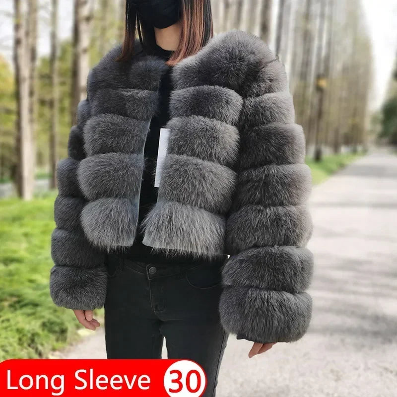 Maomaokong 2025 Natural Real Fox Fur Coat Women Winter Warm Luxury Fur Jacket Detachable Long Sleeves Female Vest Furry Coats