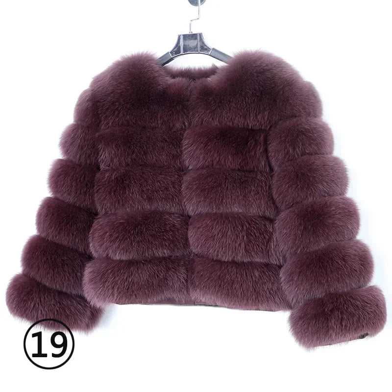 Maomaokong 2025 Natural Real Fox Fur Coat Women Winter Warm Luxury Fur Jacket Detachable Long Sleeves Female Vest Furry Coats