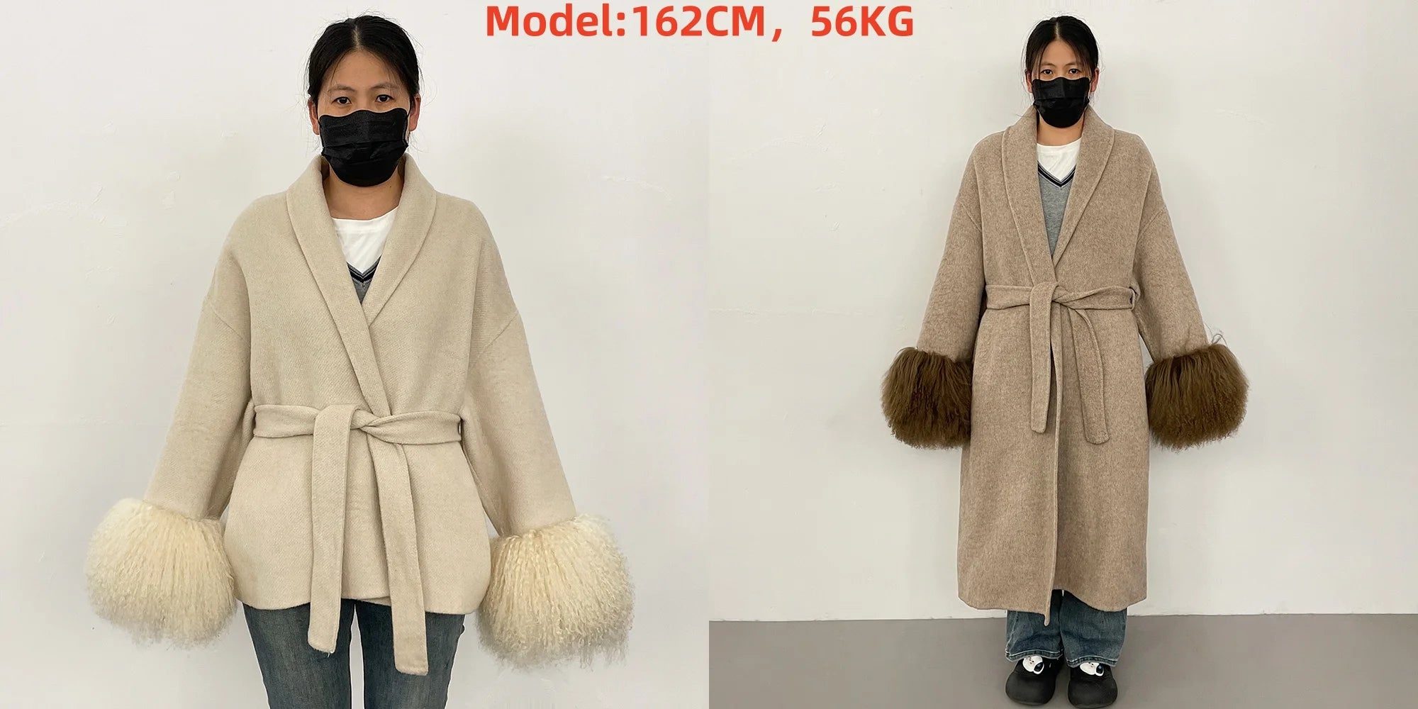 High End Double-sided Wool Strapping Real Wool Fur Coat Women's Removable Cuffs Fox Fur Temperament Cashmere Short Jacket